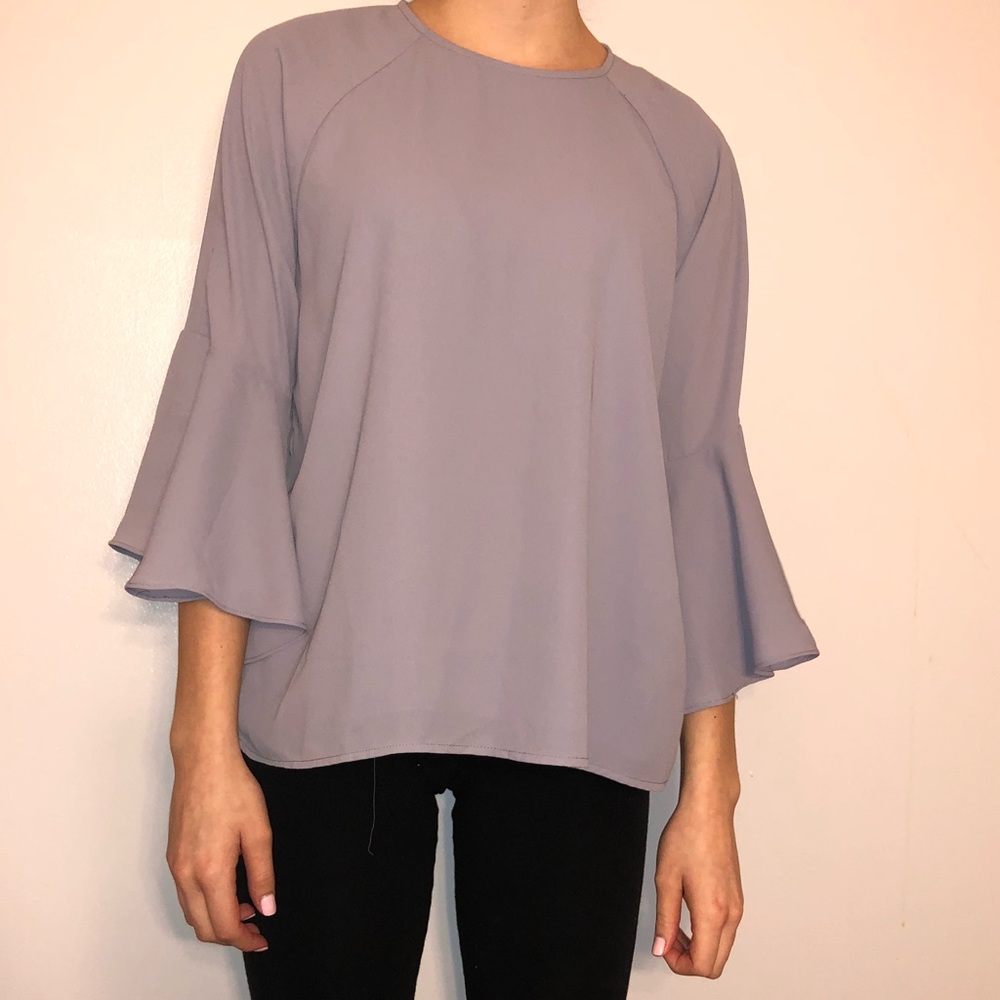 Purple Rayon Ruffle Shirt